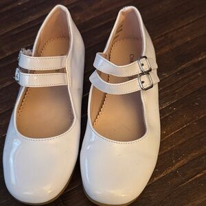 Charming White Double Strap Kids Dress Shoes